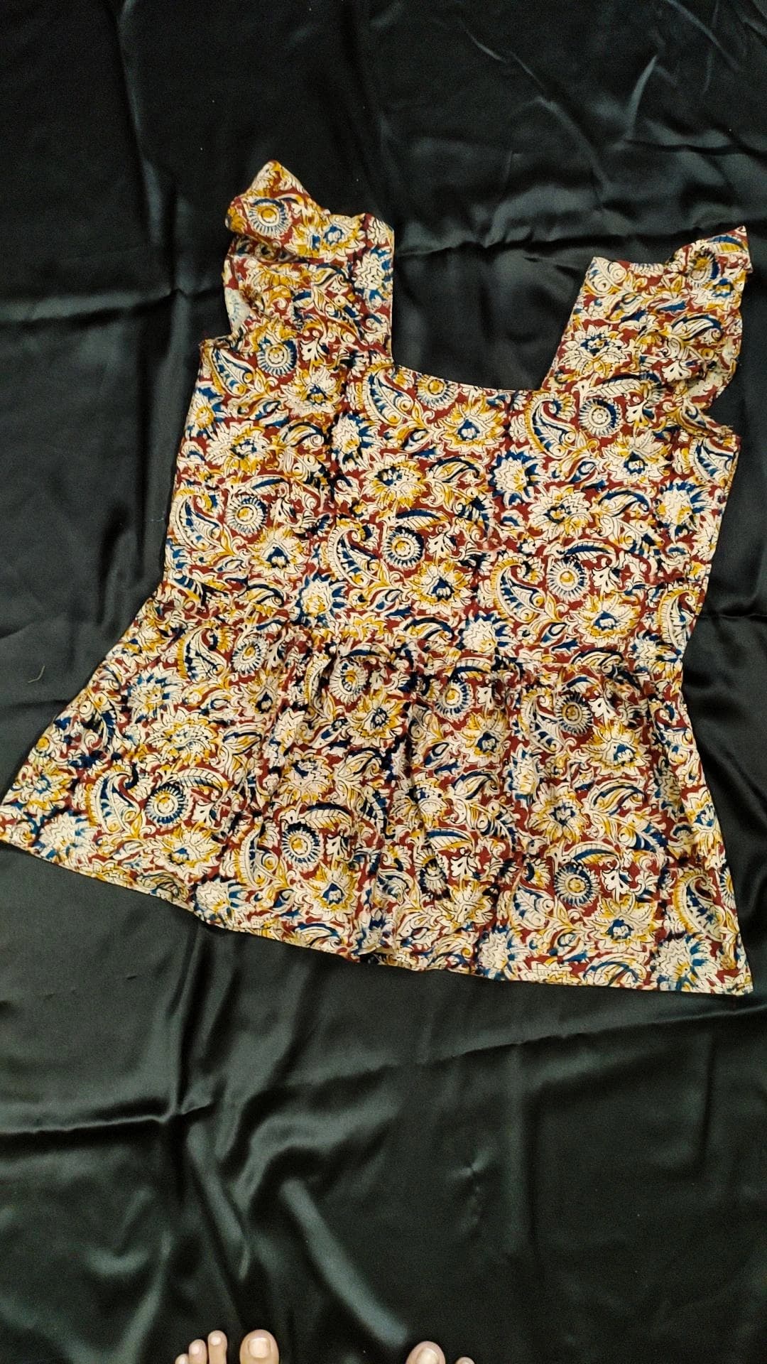 Hand-Block Printed Cotton Spaghetti Top